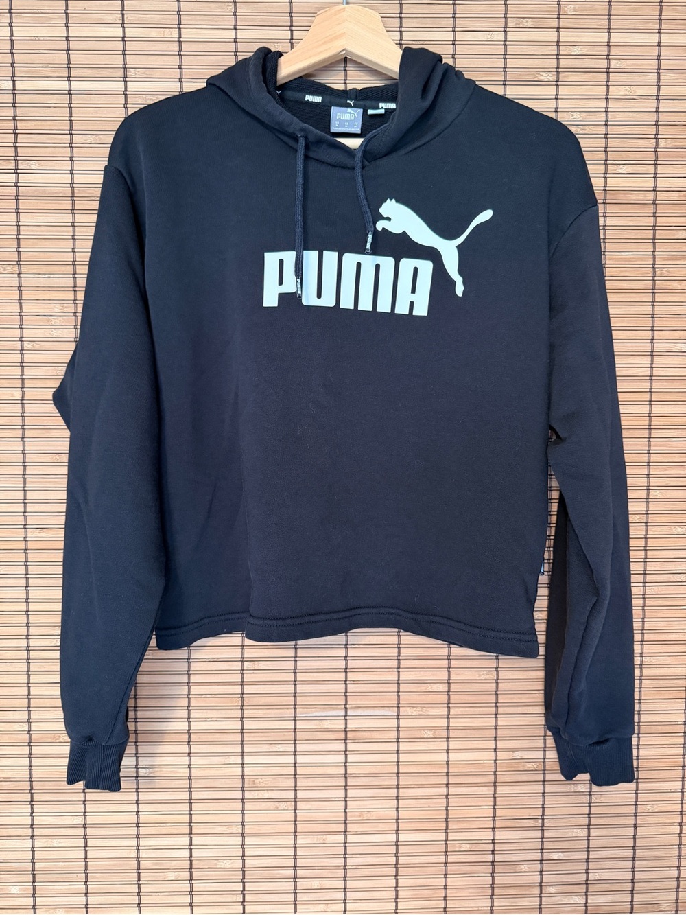 Puma Women's Cropped Black Hoodie